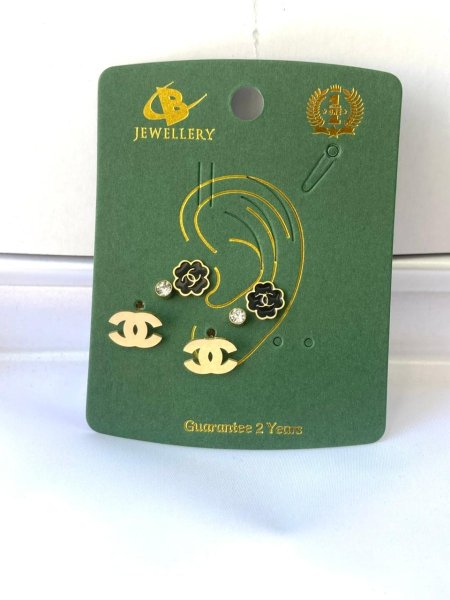 طقم أقراط 3قطع شانيل