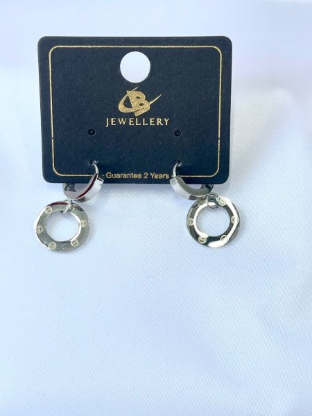 طقم حلق كارتيير فضي